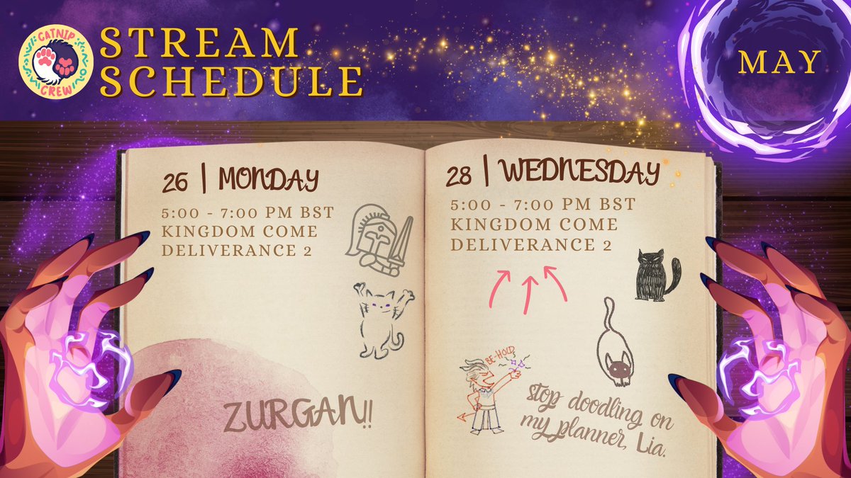 Next week’s schedule!