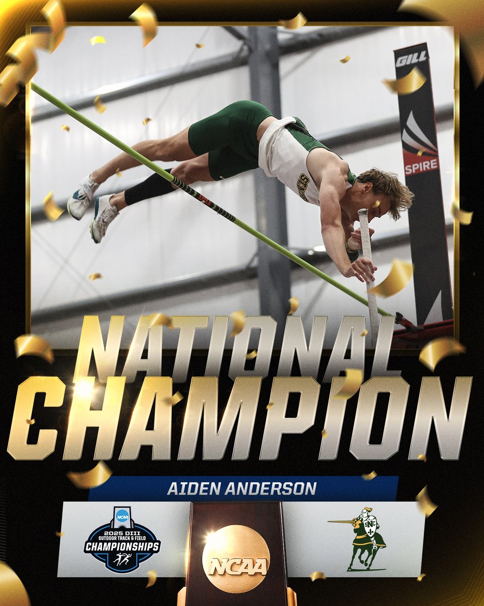 NCAA Division III (@ncaadiii) on Twitter photo NATIONAL CHAMPIONπ
It took a jump off to decide, but Aiden Anderson of <a href="/sncathletics/">St. Norbert College Athletics</a> wins the men's pole vault with a top mark of 5.15m!
#WhyD3 | #D3tf NATIONAL CHAMPIONπ
It took a jump off to decide, but Aiden Anderson of <a href="/sncathletics/">St. Norbert College Athletics</a> wins the men's pole vault with a top mark of 5.15m!
#WhyD3 | #D3tf