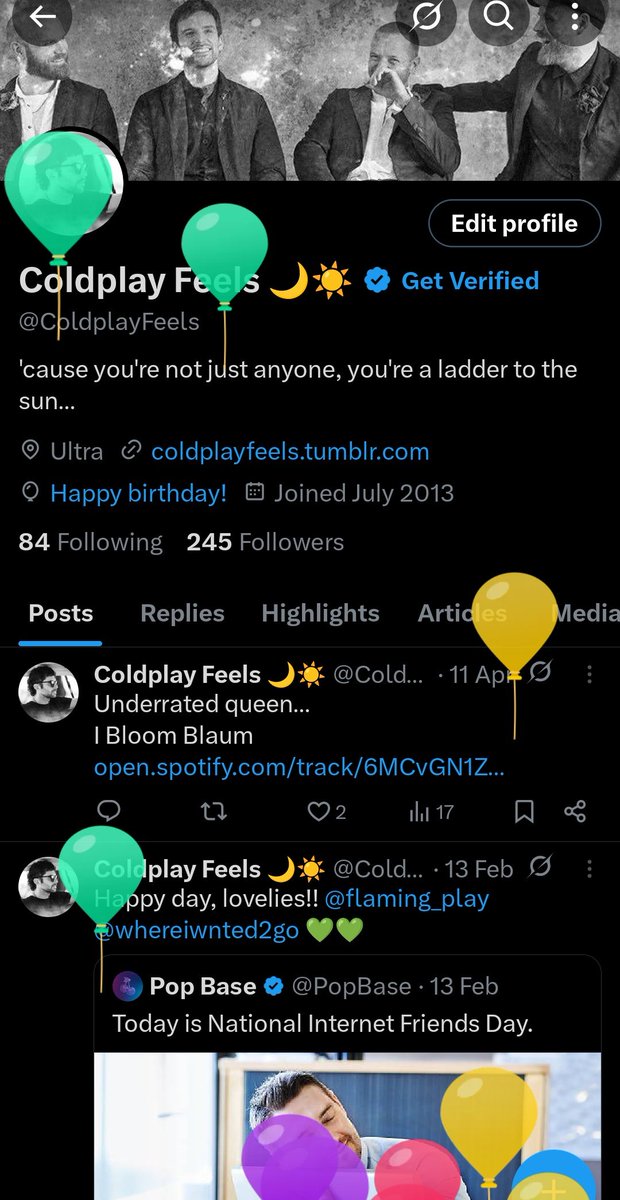 ColdplayFeels's tweet photo. Another trip around the sun! https://t.co/0aYxx3vfJ9