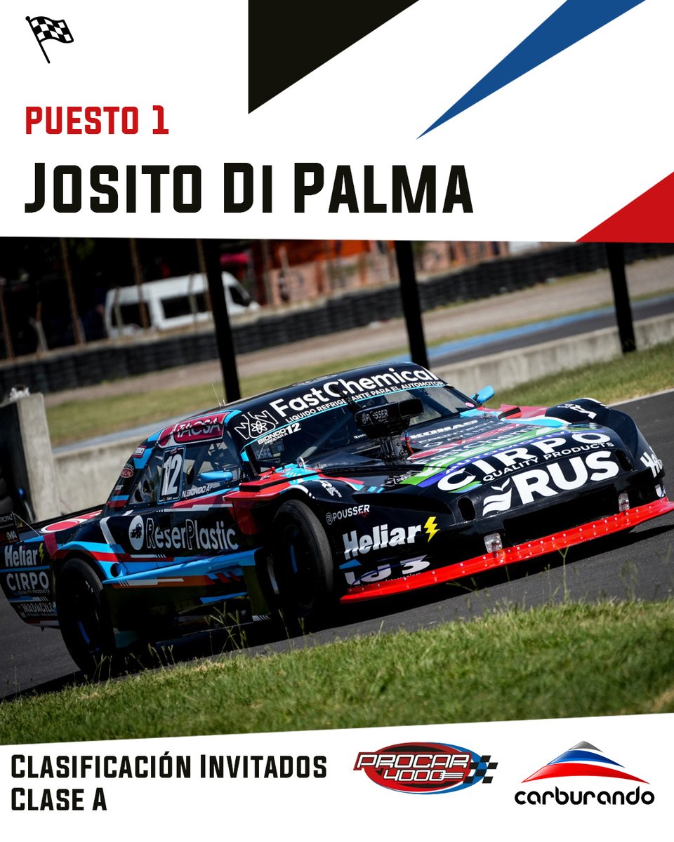 Carburando (@carburandotv) on Twitter photo 🏁⏱️ <a href="/jositoooooo/">Josito Di Palma</a> fue el más rápido entre los invitados de la Clase A del <a href="/Procar_4000/">Procar4000</a> con un tiempo de 1:31.718.
2️⃣ <a href="/JuantoCatalan53/">Juanto Catalan Magni</a> (+0.050)
3️⃣ Marcos Quijada (+0.179)
La actividad de los invitados continuará mañana con la final las 16:10hs.
📸 @bernabosco
#ClaseA #DiPalma 🏁⏱️ <a href="/jositoooooo/">Josito Di Palma</a> fue el más rápido entre los invitados de la Clase A del <a href="/Procar_4000/">Procar4000</a> con un tiempo de 1:31.718.
2️⃣ <a href="/JuantoCatalan53/">Juanto Catalan Magni</a> (+0.050)
3️⃣ Marcos Quijada (+0.179)
La actividad de los invitados continuará mañana con la final las 16:10hs.
📸 @bernabosco
#ClaseA #DiPalma