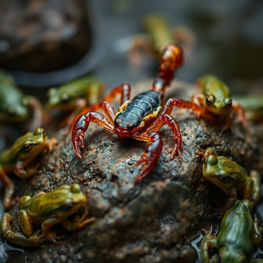 Frogs vs Scorpion. Who wins? #AIart