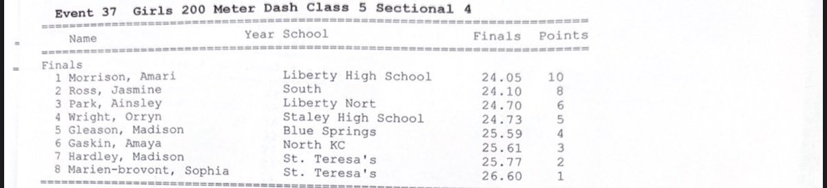 Sectional! Ticket punched to STATE!
<a href="/LadyJaysTF/">LHS Girls Track & Field</a> 
Open 200 - 🚨SCHOOL RECORD🚨 
1st Place 🥇- Amari Morrison