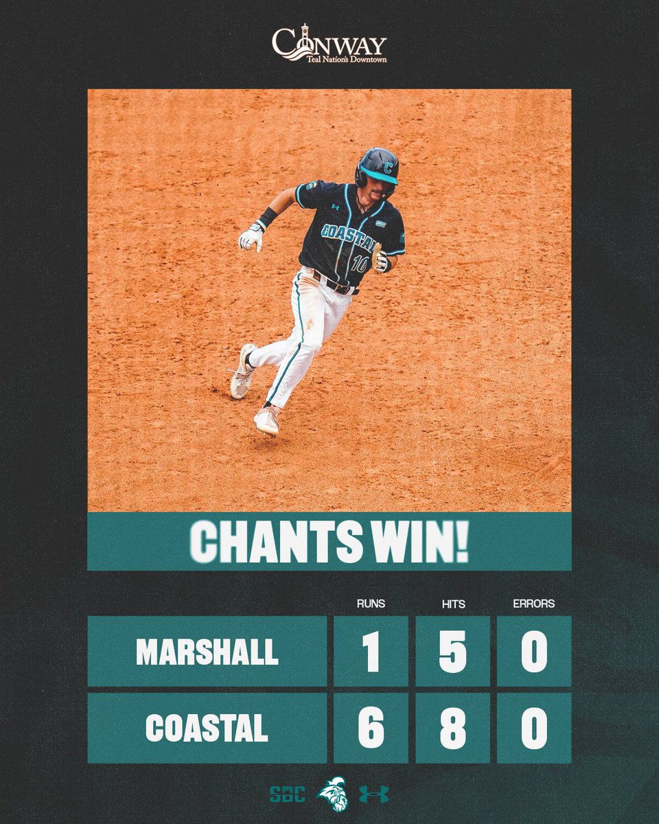CoastalBaseball's tweet photo. We'll see ya on Sunday 

#ChantsUp I @ConwayAlive https://t.co/88clmhGglk