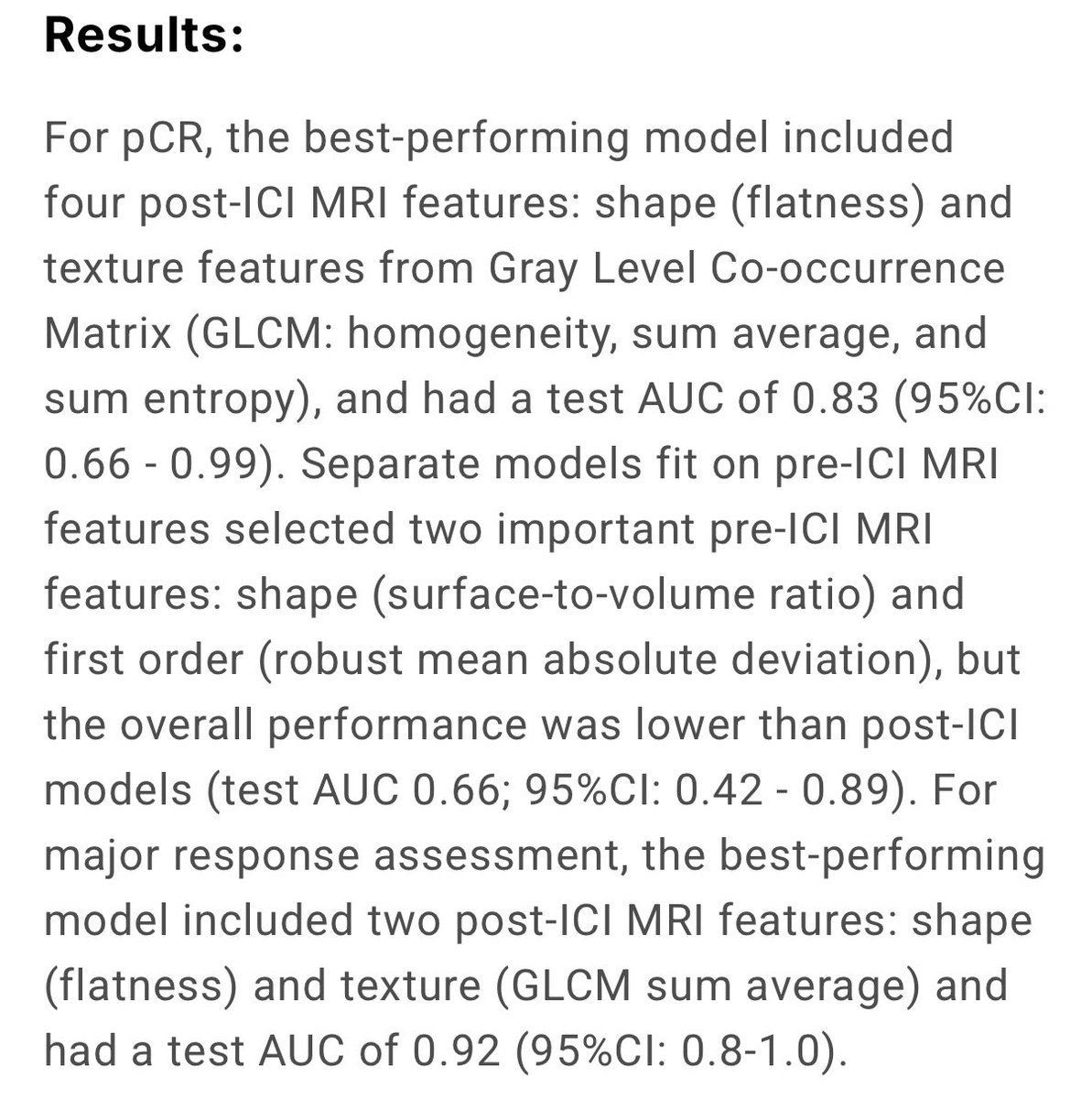 Andrea Necchi (@andreanecchi) on Twitter photo Happy to share the initial results of a machine learning tool applied to bladder MRI for the prediction of ypT0 or ypT<2 Response. AUC raises to 0.92 for ypT<2 in post Pembro features <a href="/MSKCancerCenter/">Memorial Sloan Kettering Cancer Center</a> <a href="/SanRaffaeleMI/">Ospedale San Raffaele</a> <a href="/GiorgioBre/">Giorgio Brembilla</a> <a href="/CMercinelli/">Chiara Mercinelli</a> <a href="/vale_tateo/">Valentina Tateo</a> <a href="/BrigidaMaiorano/">Brigida Maiorano</a> Happy to share the initial results of a machine learning tool applied to bladder MRI for the prediction of ypT0 or ypT<2 Response. AUC raises to 0.92 for ypT<2 in post Pembro features <a href="/MSKCancerCenter/">Memorial Sloan Kettering Cancer Center</a> <a href="/SanRaffaeleMI/">Ospedale San Raffaele</a> <a href="/GiorgioBre/">Giorgio Brembilla</a> <a href="/CMercinelli/">Chiara Mercinelli</a> <a href="/vale_tateo/">Valentina Tateo</a> <a href="/BrigidaMaiorano/">Brigida Maiorano</a>