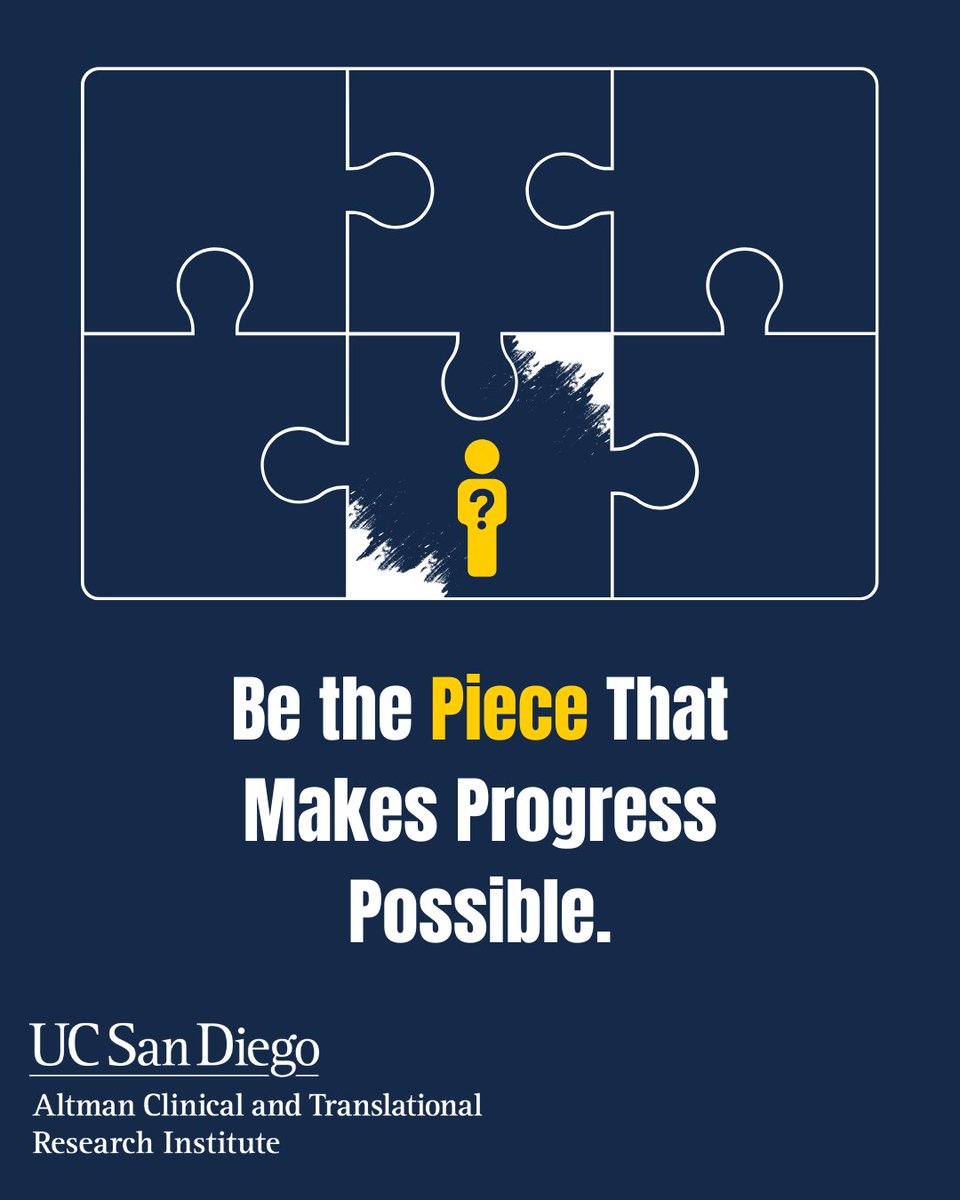 ucsdactri's tweet photo. Every medical breakthrough starts with someone who says yes.

See if you're eligible to join a study and be part of the future of medicine.
✨🔗 https://t.co/fjDDJR1bvd

#JoinAStudy #ACTRI #BeTheBreakthrough #ClinicalTrialsMatter #HealthResearch https://t.co/KB1hC2Abvq