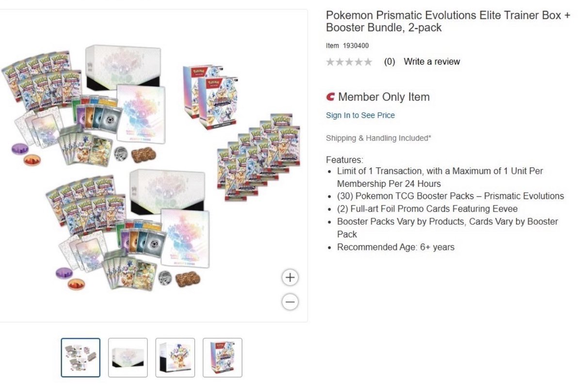 Costco is reportedly releasing a Pokmon Prismatic Evolutions Bundle  featuring 2 Elite Trainer Boxes and 2 Booster Bundles. Rumor has it this  might be an online only release and honestly, can you