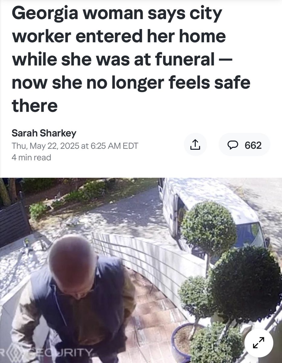 A govt worker in Georgia randomly entered a woman’s home while she was out, and stayed inside for 20 min. 

He claims he saw construction and “didn’t think she had a permit” so he entered her home to check it out.

No warrant, nothing. City officials say he didn’t break any law