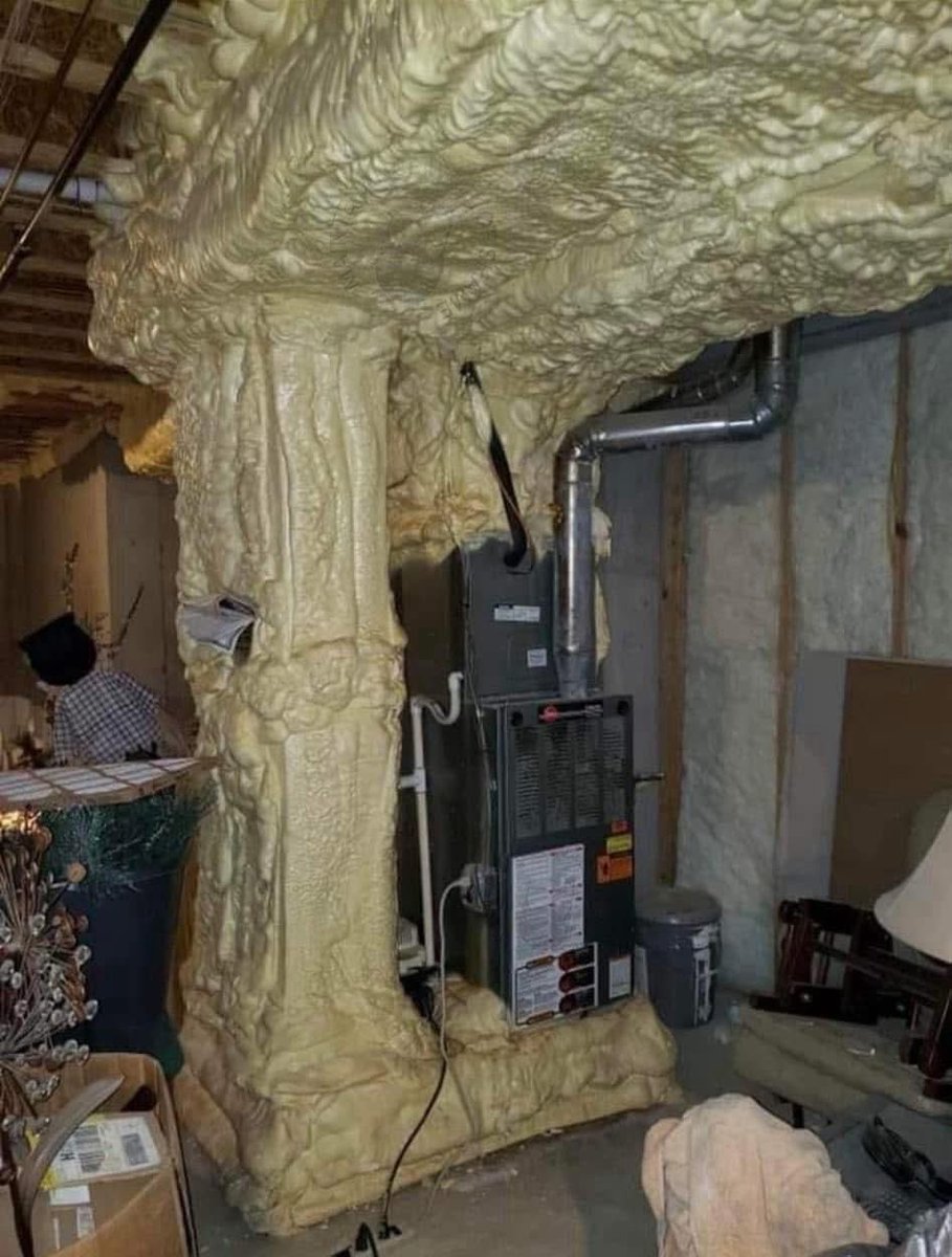 It appears our intern got carried away with the spray foam.

Well insulated tho!

Easy money...