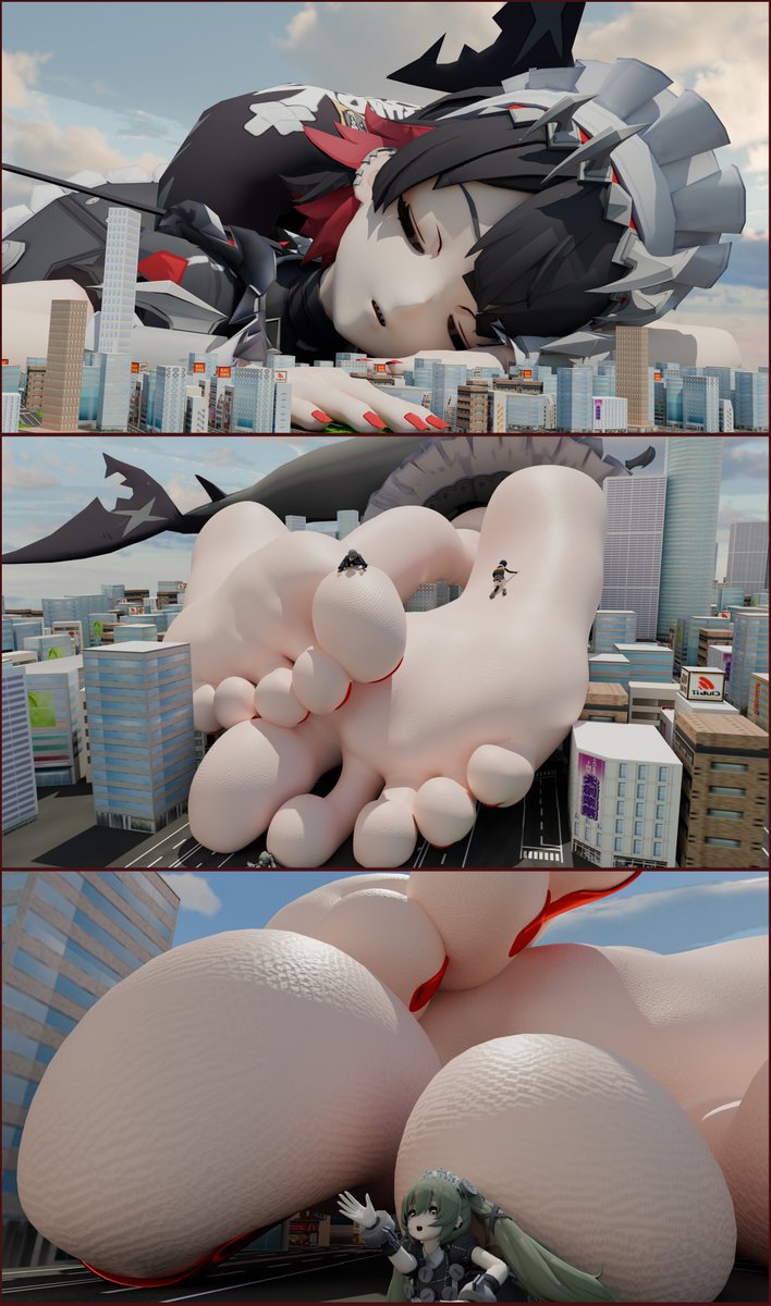 Ellen sleeping on the job again🦈

#giantess #SizeTwiter #巨大娘 #giantessfeet #足 #ZenlessZoneZero  #ellen_joe #ZZZ