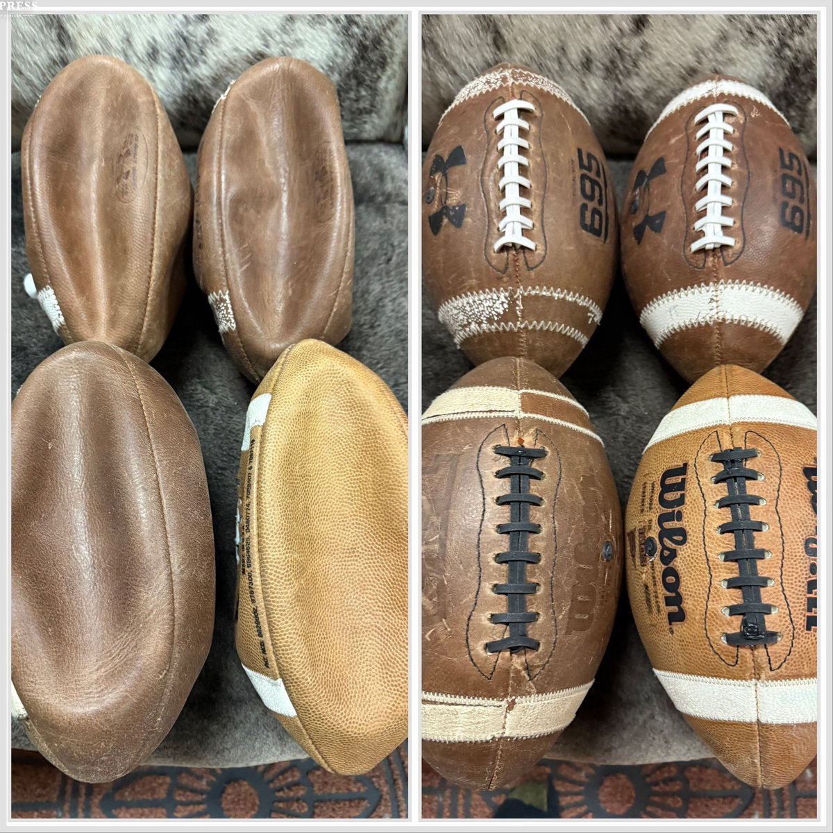 4 footballs repaired for Head Coach <a href="/CoachJoe2017/">Coach Crawford</a> of Imagine Prep in Apache Junction, AZ.  If you need this service, contact me.
CoachSedFBRepair.com