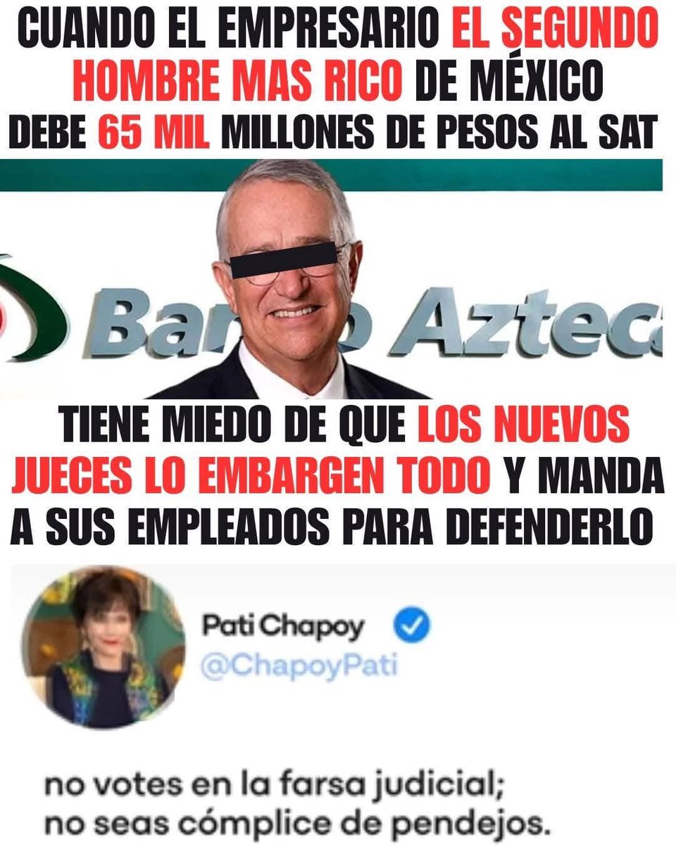 El próximo primero de junio, tenemos la oportunidad de hacerlo pagar sus deuda al fisco.