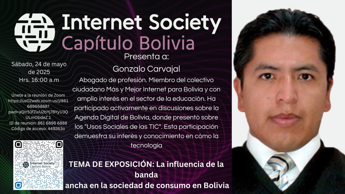 Empezó la última charla. El enlace para unirse es: bit.ly/DíaInternet2025. https://