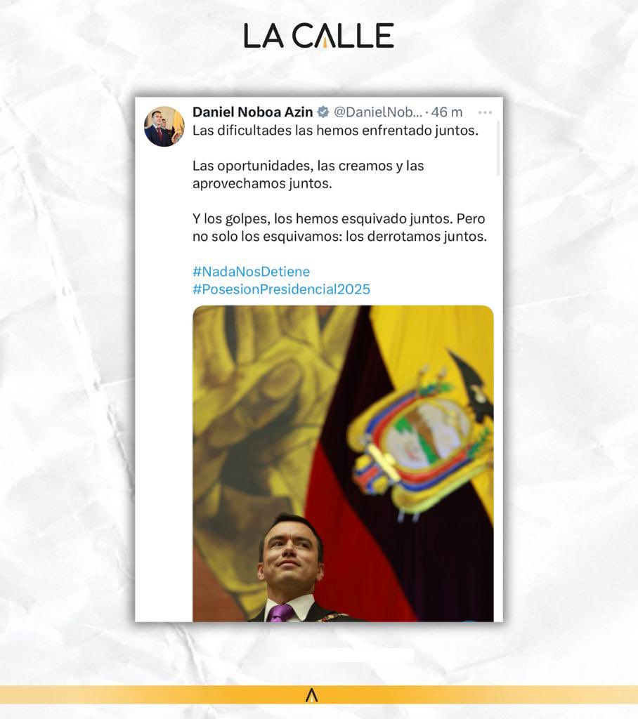 🔴 AHORA SÍ ESTAMOS “JUNTOS”

Tras su silencio en las peores crisis del país —y la violencia en Esmeraldas—, Daniel Noboa reaparece ya posesionado y lanza en redes lo que parece ser su nuevo lema presidencial.

¿Llega tarde o simplemente se acomoda al discurso?

#NotiCalle