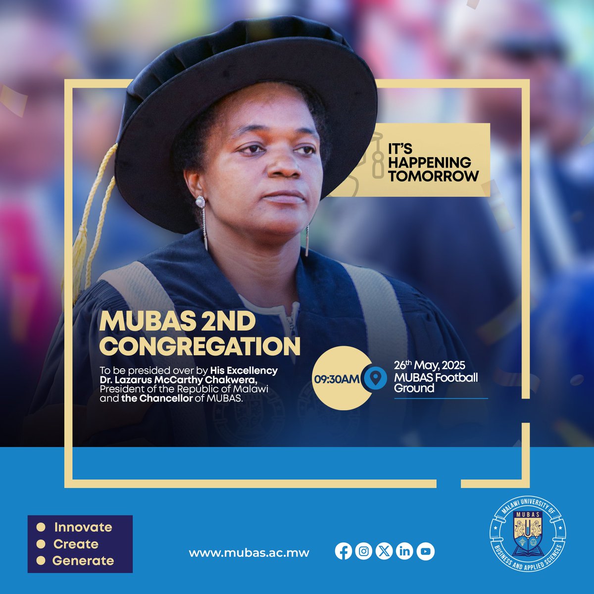 mubasmw's tweet photo. π
Έπ'π ππ
Ύπ
Όπ
Ύπππ
Ύπ!
MUBAS 2nd congregation π
π 26 May, 2025
π€ 09:30 AM
π MUBAS Football Ground
#MUBASGraduation #MUBASClassOf2024
#HUWA #TheHomeOfInnovation https://t.co/LfoAZw28ka