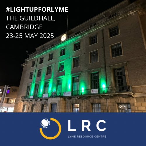 If you’re in Cambridge tonight check out the Guildhall #LightUpForLyme!

#LymeDiseaseAwarenessMonth