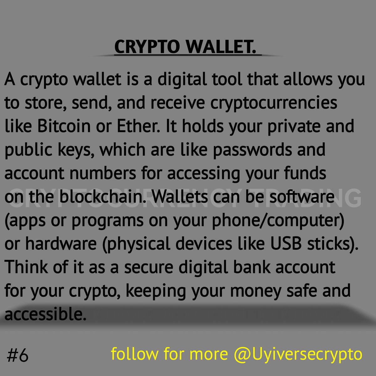 Uyiversecrypto's tweet photo. Would you trust a wallet you can’t hold in your hands? 🤔
Next up: #7 The one digital secret you should NEVER share 🙅♂️. 🔑 Lose it, and your crypto is gone forever 😱💸🚫.
Can you already guess it👀🙈?
#Crypto #CryptoCommunity #LearnWithUyi #CryptoWallet #Bitcoin https://t.co/RgvyLxSmbv