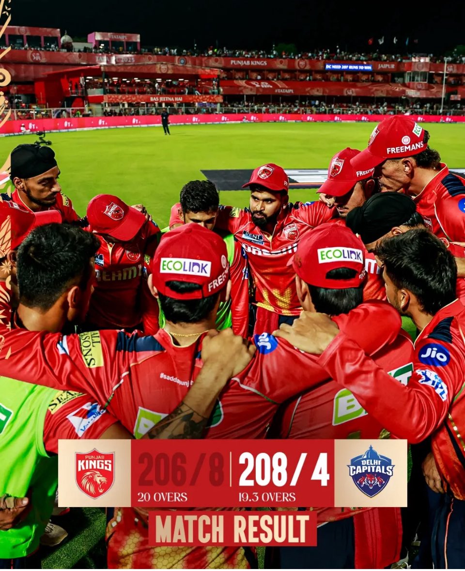 Not our night tonight but we will come back stronger 👊 Well played DC ! Looking forward to seeing you all at the Stadium in Jaipur for our last league home game against MI on the 26th of May ! Good night folks. #PBKSvsDC    Bas Jeetna Hai !