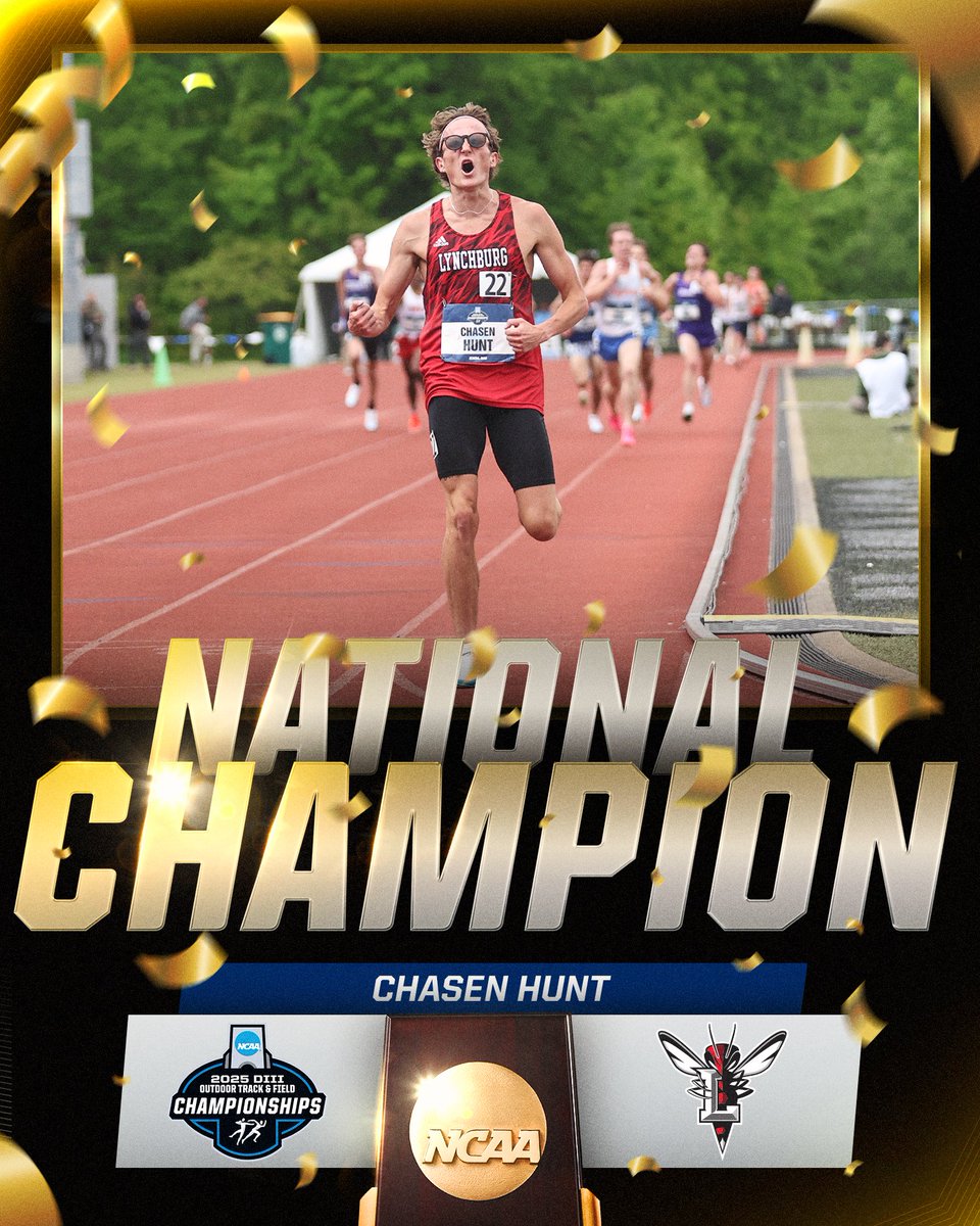 NATIONAL CHAMPION🏆

Chasen Hunt of <a href="/lynhornets/">Lynchburg Sports</a> wins the men's 5,000m with a time of 14:10.51!

#WhyD3 | #D3tf