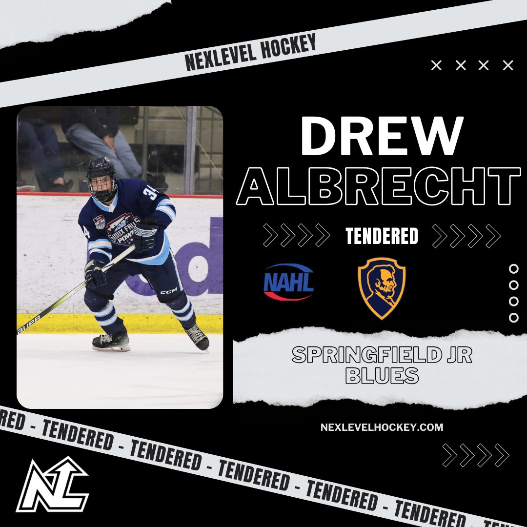 nexlevelhockey's tweet photo. Congrats Drew! 

#LetsGo 

@Jr_Blues @NAHLHockey @SiouxFallsPower https://t.co/1O49m3gQmE