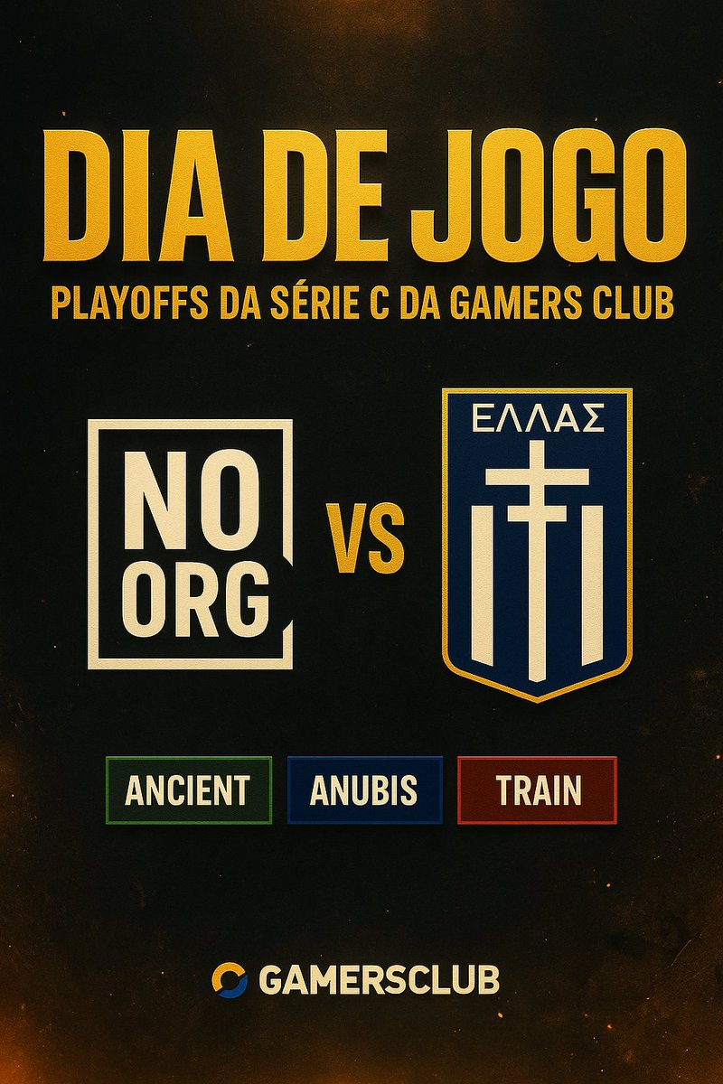 JosevalAGC's tweet photo. 📢 DIA DE JOGO
A #NOORG enfrenta hoje a equipe F/A Greece nos Playoffs da Série C da @GamersClubCS 💥
🗺️ Mapas da MD3:
🟩 Ancient
🟦 Anubis
🚂 Train (decider)
Foco total e mira alinhada. Vamos com tudo!
#NOORG https://t.co/QNIBxt6WsQ