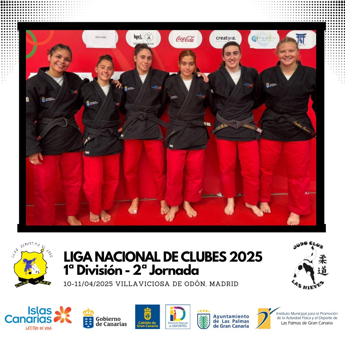 📸🥋 1ª División Femenina – Jornada 2
💥 ¡1ª posición en esta jornada y permanencia asegurada en la élite del judo nacional!

Nuestras chicas de Akari–Las Nieves lo han dado todo:
🥇 4-1 vs. Judokan Valencia
🥇 4-1 vs. Guadarrama
🥇 3-2 vs. Sakura

🔥 ¡Orgullosos de este equipo!