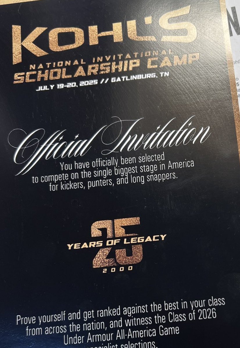 Carson Brockmeier (@carsonbrock27) on Twitter photo Thank you @kholskicking for the Invite to attend the National Invitational. See you in Gatlinburg!!! <a href="/NewsomeWolvesFB/">NewsomeWolvesFootball</a> Thank you @kholskicking for the Invite to attend the National Invitational. See you in Gatlinburg!!! <a href="/NewsomeWolvesFB/">NewsomeWolvesFootball</a>