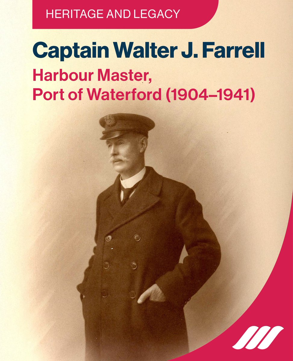 Captain Walter J. Farrell - Master Mariner

Capt Farrell (1862–1944) served as Harbour Master for 37 years, from 1904 until his retirement in 1941.
 Global experience, local service &amp; lifelong connection to the river.

Credits:B Grogan &amp;
<a href="/tidesntales/">A Doherty</a>

#MaritimeHistory #1111Years