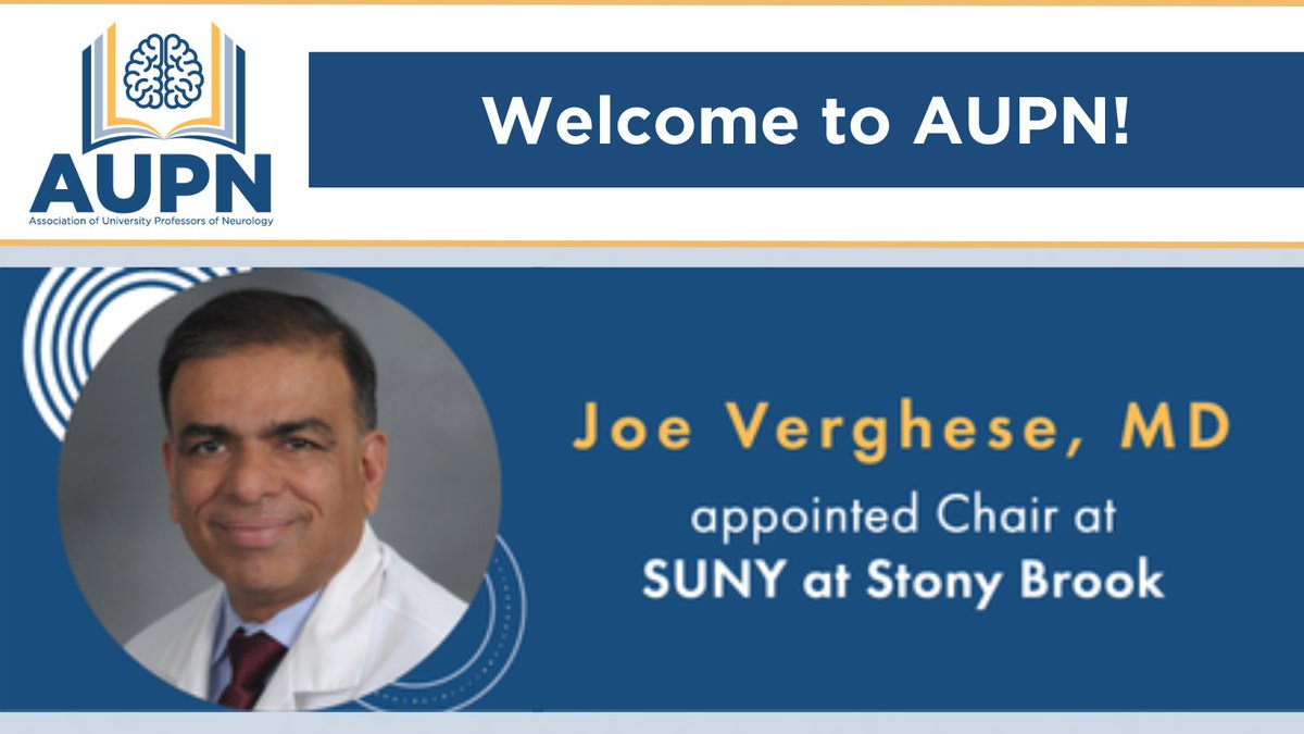 Association of University Professors of Neurology (@aupn_leaders) on Twitter photo Last fall, Dr. Joe Verghese was appointed Professor and Chair of #Neurology at Stony Brook Medicine. He is an internationally known cognitive and behavioral neurology expert, and we are pleased to welcome him to AUPN!
#neurotwitter <a href="/StonyBrookMed/">Stony Brook Medicine</a> <a href="/stonybrooku/">Stony Brook University</a> Last fall, Dr. Joe Verghese was appointed Professor and Chair of #Neurology at Stony Brook Medicine. He is an internationally known cognitive and behavioral neurology expert, and we are pleased to welcome him to AUPN!
#neurotwitter <a href="/StonyBrookMed/">Stony Brook Medicine</a> <a href="/stonybrooku/">Stony Brook University</a>