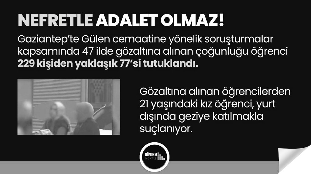 Gençliği HapisteÇürütmeyin.                          Im Gefängnis verrotten nicht nur die Körper, sondern auch das gesellschaftliche Gewissen.
Ein System, das versucht, die Jugend mit Angst zu erziehen, kann keine Zukunft aufbauen.