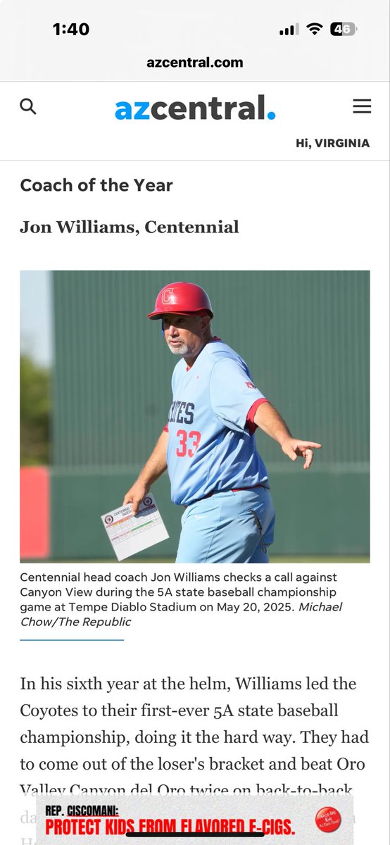 Centennial Coyotes Football (@cehsfootball) on Twitter photo Congrats to <a href="/CeHSbball/">Coyote Baseball</a> skipper Jon Williams! Well deserved. Hardest working man and staff in baseball! Go COYOTES GO! Congrats to <a href="/CeHSbball/">Coyote Baseball</a> skipper Jon Williams! Well deserved. Hardest working man and staff in baseball! Go COYOTES GO!