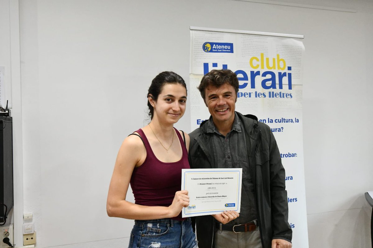 Enguany l’Ateneu ha organitzat el I Concurs de Microrelats. En el marc de la seva Festa Major, avui han atorgat els premis a les persones guanyadores.
Molt agraït d’haver assistit i participar de la primera edició.
Avui ha estat un dia complert d’activitat. I demà més a #SantJust