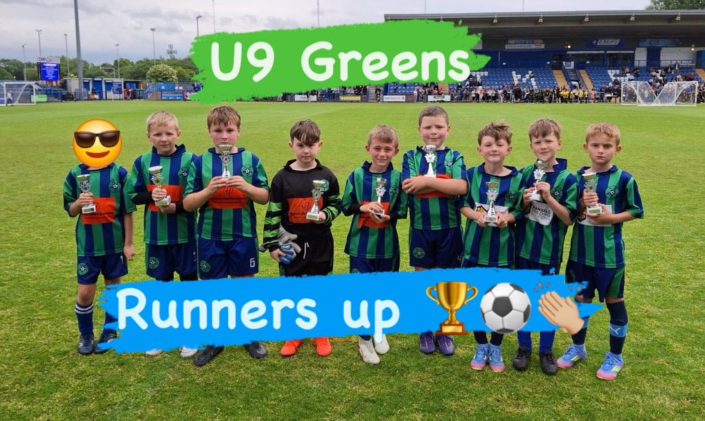 Well done to our u9 greens today. Cup final runners up 👏🏼💙💚⚽️🥳 #cupfinal #cupfinalday #woodleyalbion⚽️💙💚⚽️