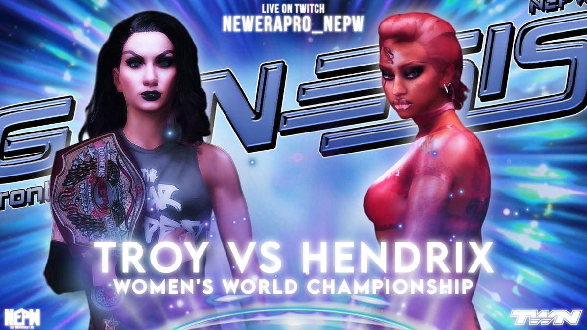 New Era Pro Wrestling! (@newerapro_nepw) on Twitter photo WOMENS WORLD CHAMPIONSHIP:
<a href="/MissRyeBread/">Tora Troy🏳️⚧️</a> will be defending her Women’s Championship against <a href="/SkaarHendrixx_/">𝕊𝕜𝕒𝕒𝕣 ℍ𝕖𝕟𝕕𝕣𝕚𝕩♕</a> at Genesis! WOMENS WORLD CHAMPIONSHIP:
<a href="/MissRyeBread/">Tora Troy🏳️⚧️</a> will be defending her Women’s Championship against <a href="/SkaarHendrixx_/">𝕊𝕜𝕒𝕒𝕣 ℍ𝕖𝕟𝕕𝕣𝕚𝕩♕</a> at Genesis!