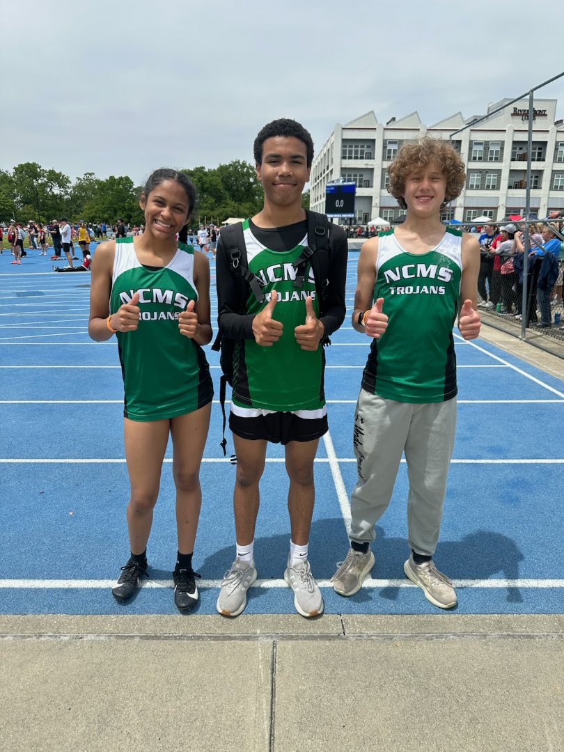 Darius Lemock, Ben Rich, and Kei'Mari Leath competed in the Middle School State Track Meet at Indiana State University. First time New Castle Middle School has had a 100, 200 and 2400 athlete participate against the best in the State.