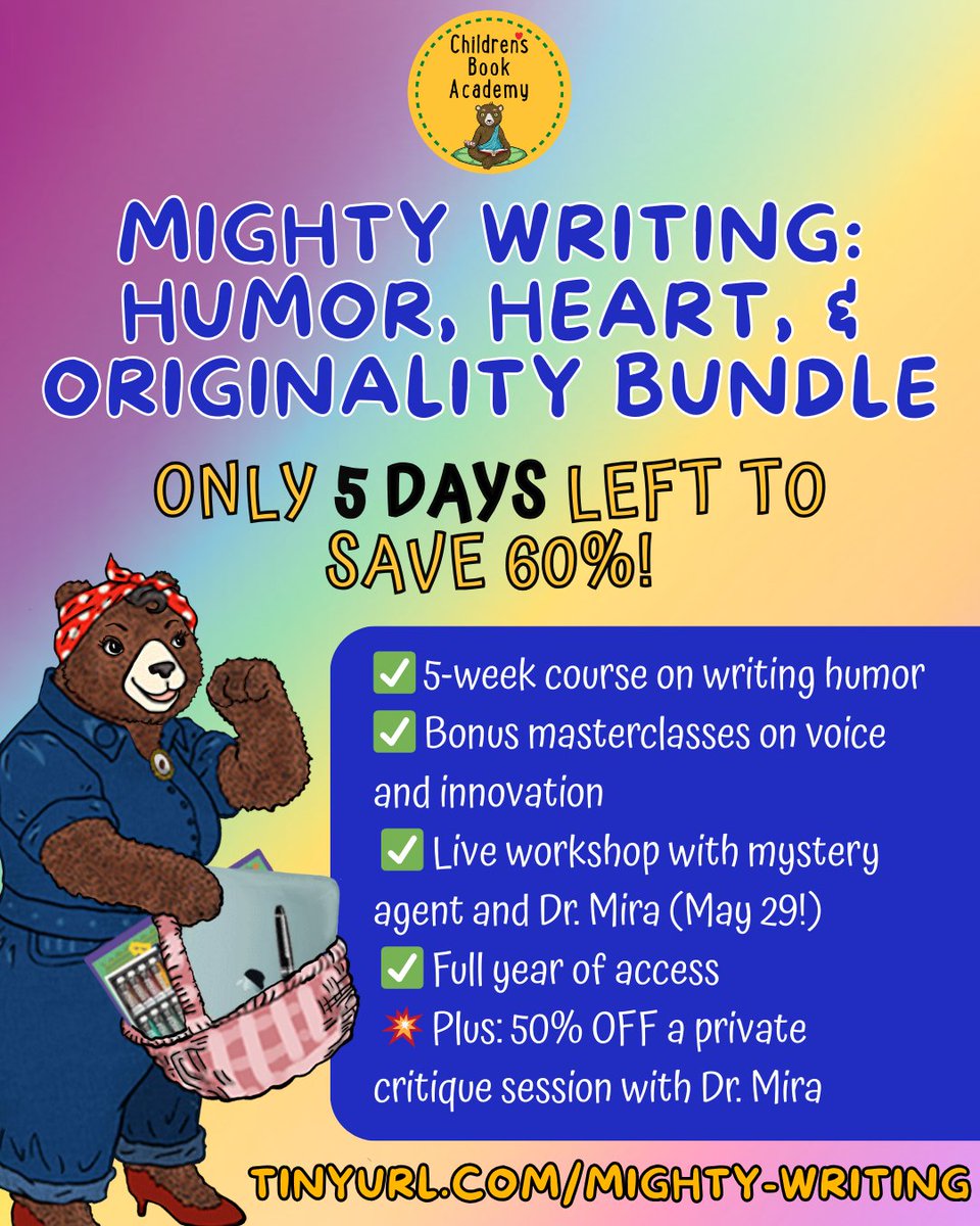 Learn how to experiment with creative story formats that will keep your readers hooked in our Mighty Writing: Humor, Heart &amp; Originality Bundle - 60% OFF now through THIS Thursday, May 29th.  ✨tinyurl.com/mighty-writing #KidLit 
#PictureBookWriting #KidsBooks #WriterLife