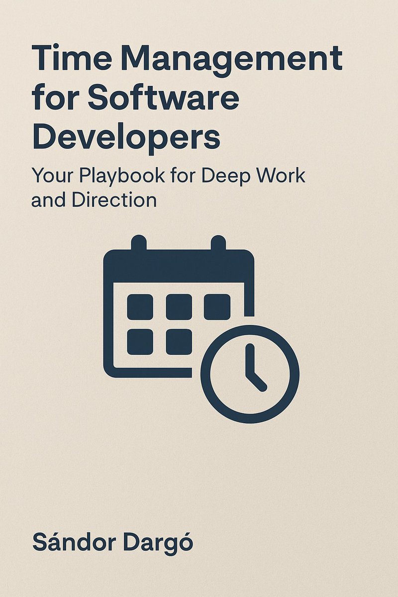 I just published my new book

Time Management for Software Developers: Your Playbook for Deep Work and Direction

If you’re a dev tired of busywork &amp; calendar chaos — this is for you. Get it for half price until the end of May:

leanpub.com/timemanagement…