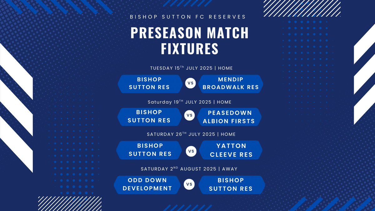 Our Reserves Pre-season Fixtures