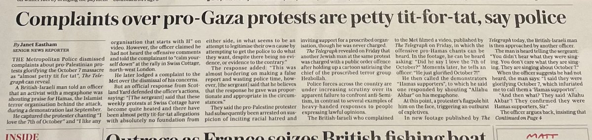 rachshabi's tweet image. Doing the Sky press preview this evening, 10:30pm - unbelievably, this is the only Gaza story across all the front pages (Sunday Telegraph)