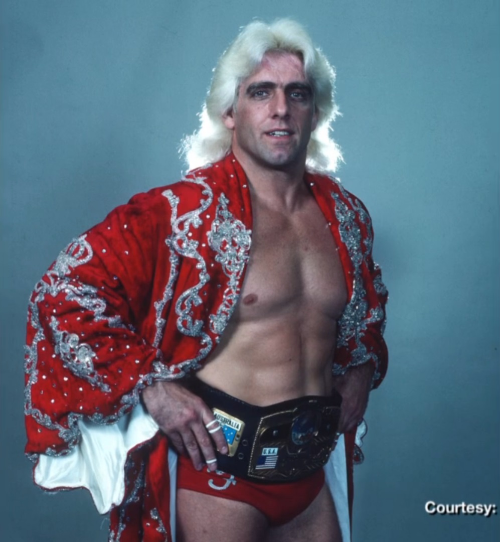 5/24/1984 Ric Flair defeated Kerry Von Erich to win back the NWA  Championship at AJPW Grand Champion Carnival II in Yokosuka, Japan., image size:997x1080