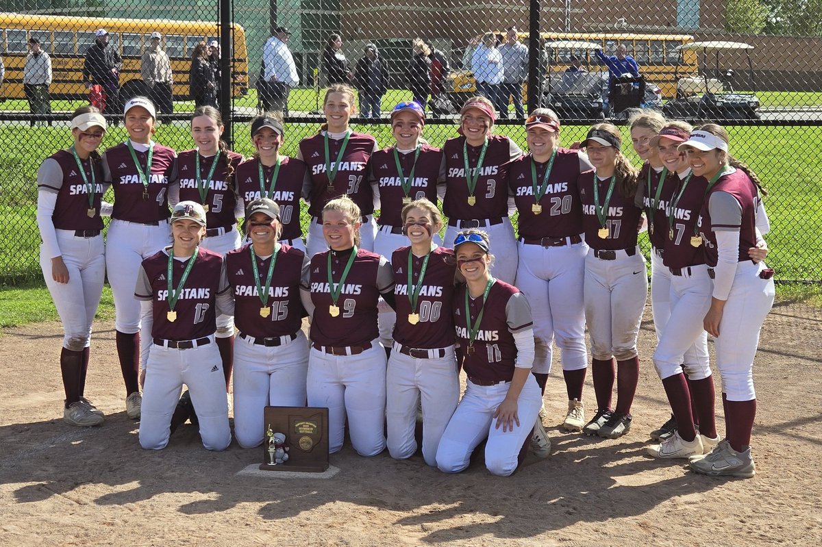 Boardman captures its first district championship since 2011 with a 5-0 win over Howland. 

Tori Strines pitches a 12-strikeout, 1-hitter for the Spartans, coming up just shy of a no-hitter in the 7th inning after giving up a double. <a href="/TribChronSports/">Tribune Sports</a>