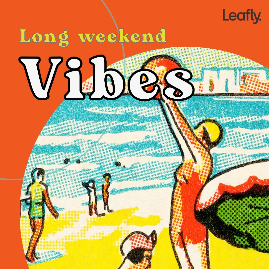Leafly's tweet image. Memorial day is here! Whether you’re throwing a party, taking a trip, or looking forward to some R&R, we’ve rounded up some sunny strains to pair perfectly with your long weekend plans. Hit the link for the full line up! bit.ly/3FsdQZL