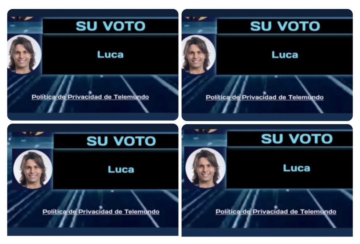 SaraHernndez16's tweet photo. AHORA MÁS QUE NUNCA HAY QUE VOTAR POR LUCA CALLEMOSLE LA BOCA A REY Y CARAMELO QUE LO QUIEREN VER FUERA NO PERMITAMOS QUE LA MALDAD GANE!!
VAMOSSSS 💪💪
#LucaOne24M https://t.co/XqZfHFGy8A