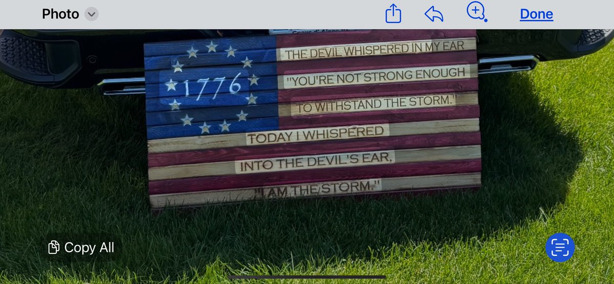 Spent a week w/ my older brother, former Marine. It was his 57th Bday. Asked him what he wanted, &amp; the picture below is a handmade wood “flag” he picked out at a market. So cool. 😎
