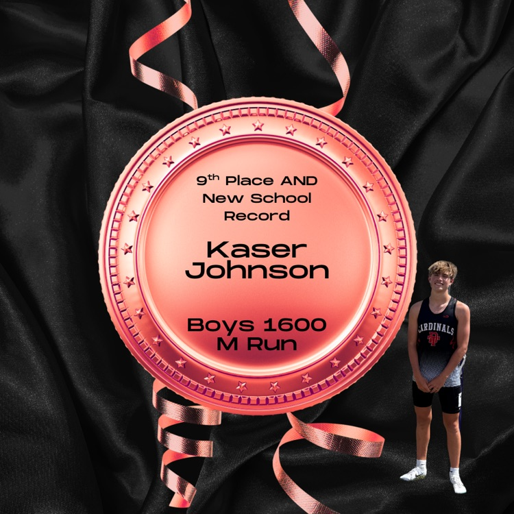 DTCardinals's tweet photo. Congratulations to sophomore Kaser Johnson on his 9th place finish AND new school record in the boys 1600 M run. Nice work!
#BirdsFlyingHigh
#TheCardinalWay https://t.co/e2EFv4BHXm