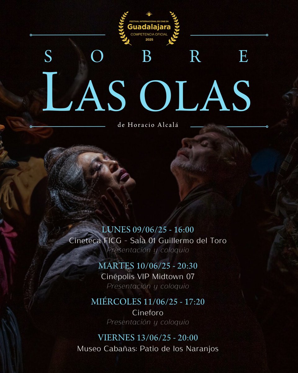 El tema "Cuando el cielo llora" letra del maestro Nathanael Lorenzo y música de Ulber Martínez, engalana la nueva película de Horacio Alcalá.
Sobre las Olas compite en el Premio Maguey en el Festival Internacional de Cine de Guadalajara este 2025.