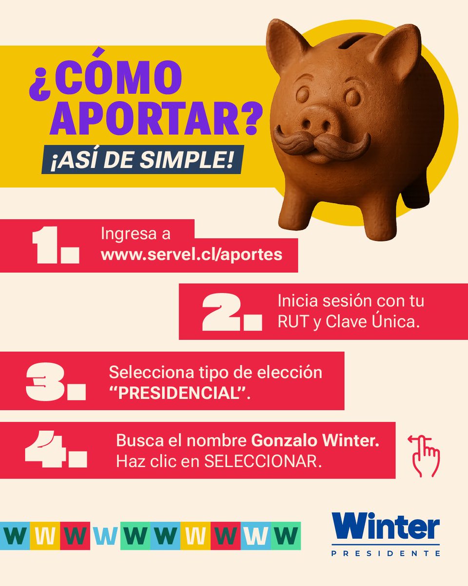 gonzalowinter's tweet photo. ¡Tu aporte nos ayuda a llegar más lejos con nuestras propuestas para el Chile del futuro! Acá todo, pero realmente TODO, suma🤝🏻 Gracias por poner su granito de arena. https://t.co/WpN96fvmvY