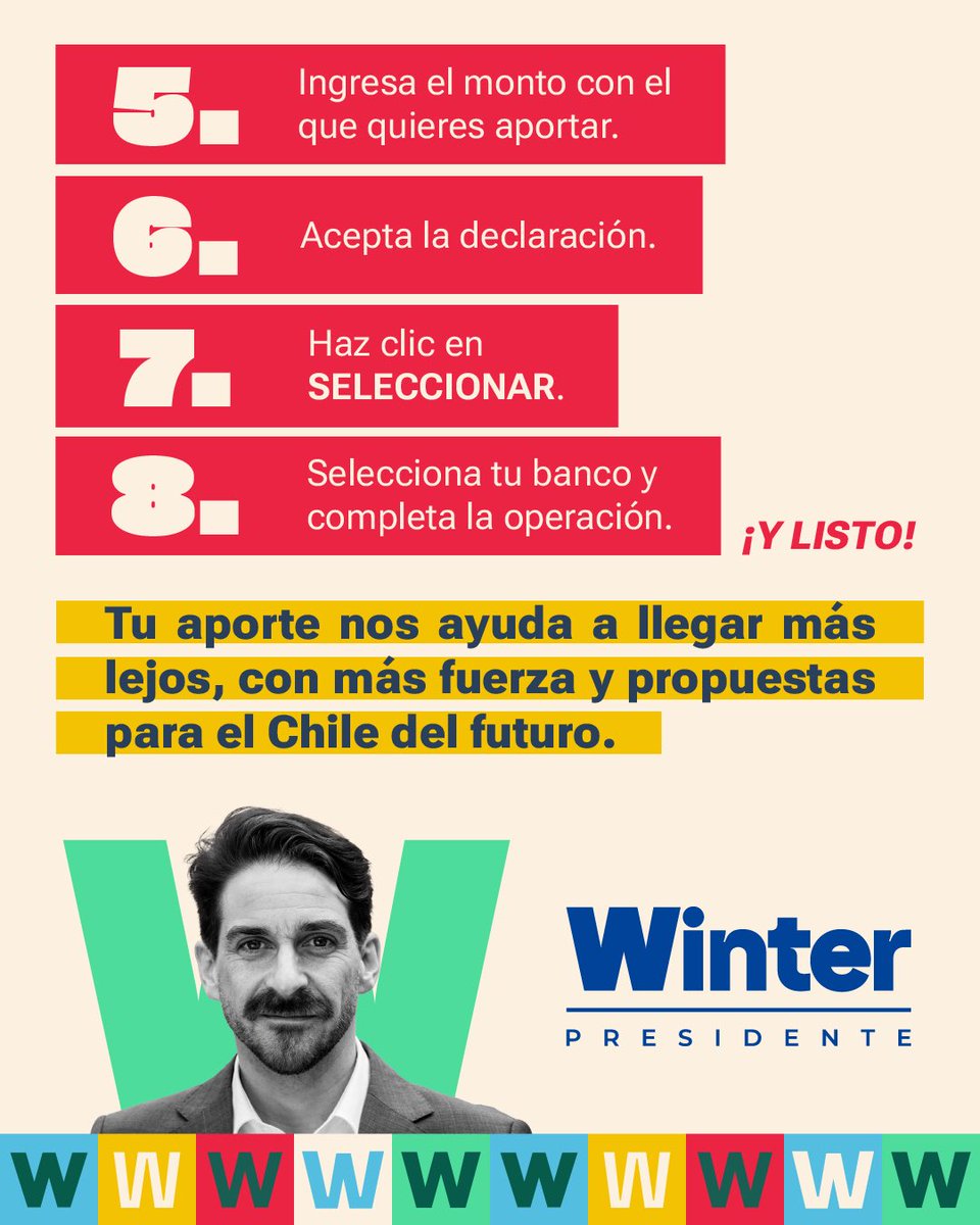 gonzalowinter's tweet photo. ¡Tu aporte nos ayuda a llegar más lejos con nuestras propuestas para el Chile del futuro! Acá todo, pero realmente TODO, suma🤝🏻 Gracias por poner su granito de arena. https://t.co/WpN96fvmvY