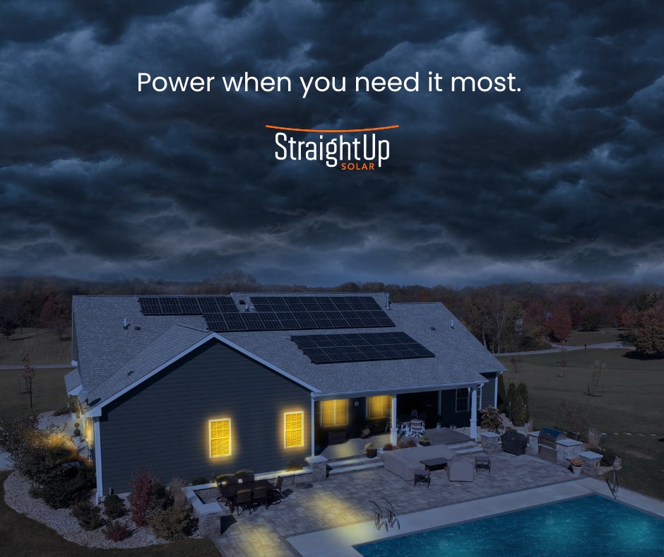 StraightUpSolar's tweet image. During extended outages, solar battery storage offers peace of mind and assurance to charge and power protected loads. Access our handy Energy Storage Basics here: straightupsolar.com/battery-storag…

#solarstorage #batterystorage #solarbattery #poweroutage #solarenergy #straightupsolar