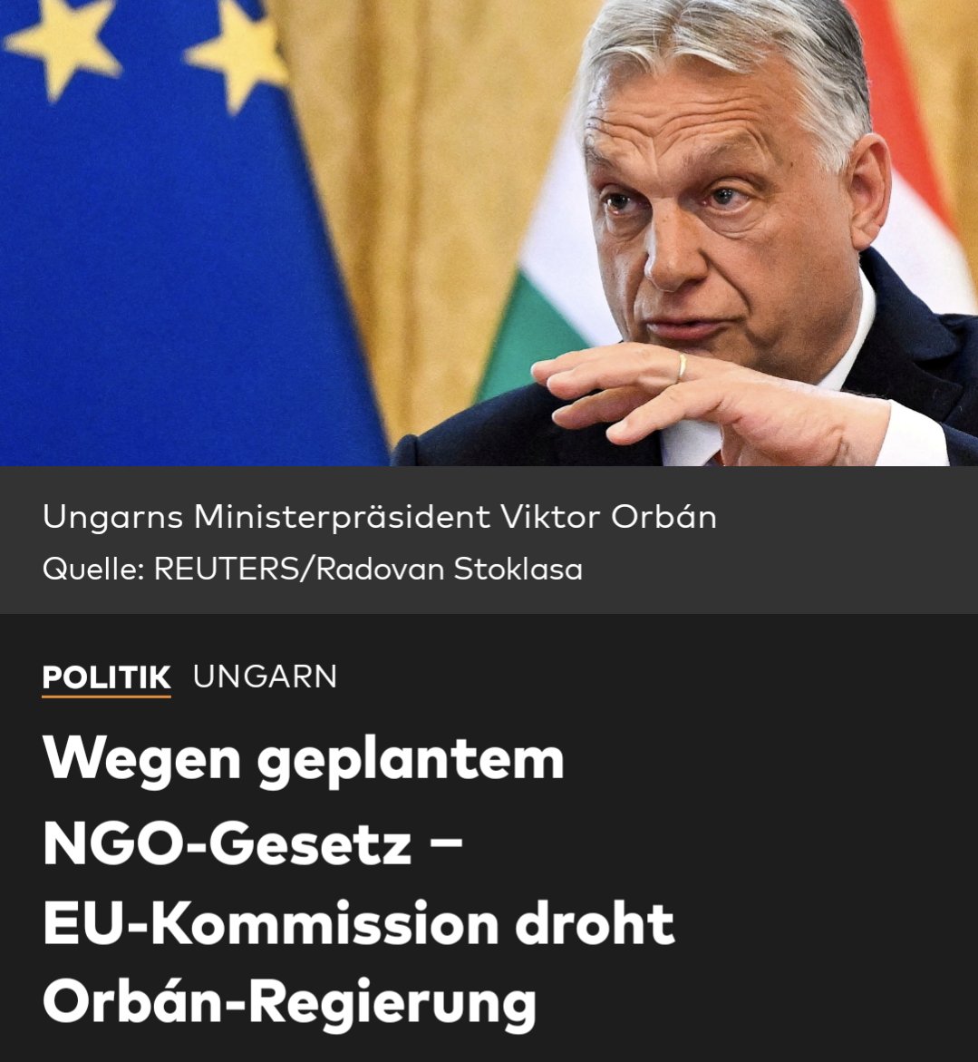 TheRealTom™ - Trusted Flagger (@tomdabassman) on Twitter photo Victor Orbán <a href="/PM_ViktorOrban/">Orbán Viktor</a> plant, die Finanzierung von ungarischen NGOs aus dem Ausland zu untersagen. Die EU und ihre deutsche Präsidentin Von der Leyen drohen ihm mit harten Konsequenzen.
Es ist dieselbe EU, dieselbe Von der Leyen, welche wegen angeblicher ausländischer Victor Orbán <a href="/PM_ViktorOrban/">Orbán Viktor</a> plant, die Finanzierung von ungarischen NGOs aus dem Ausland zu untersagen. Die EU und ihre deutsche Präsidentin Von der Leyen drohen ihm mit harten Konsequenzen.
Es ist dieselbe EU, dieselbe Von der Leyen, welche wegen angeblicher ausländischer