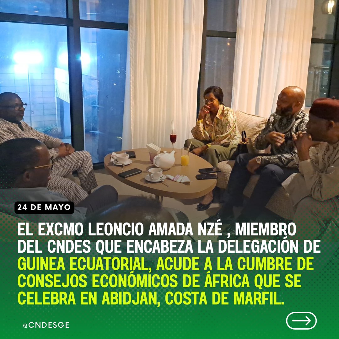 El Excmo Leoncio Amada NZÉ ,Miembro del CNDES que encabeza la delegación de Guinea Ecuatorial, acude a la cumbre de Consejos Económicos de África que se celebra en Abidjan,Costa de Marfil. 
Noticia completa en cndesge.org/?p=10972
#GuineaEcuatorial 
#CNDES 
#Africa 
#Economía